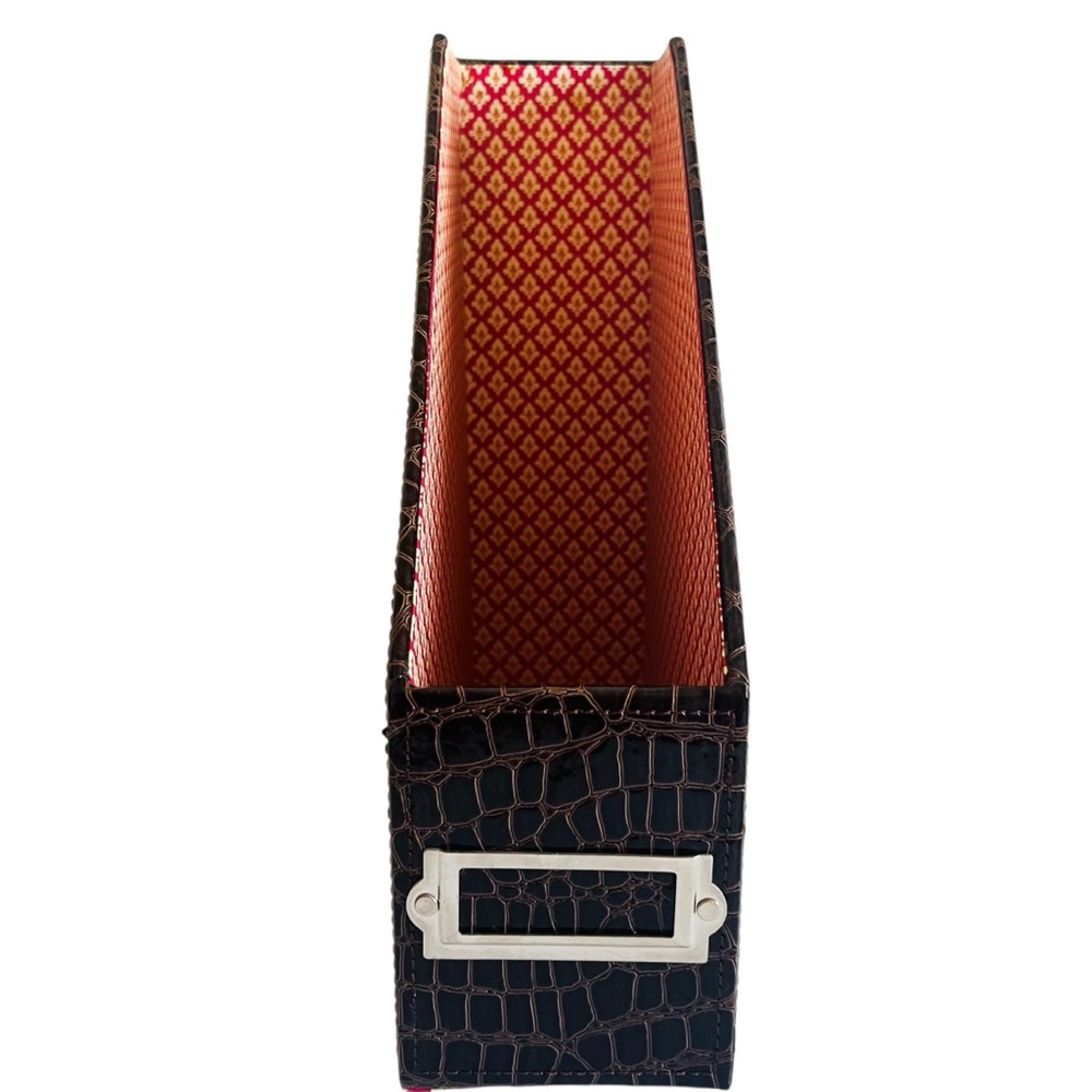 Raymond Waites Faux Crocodile Desk Magazine Holder